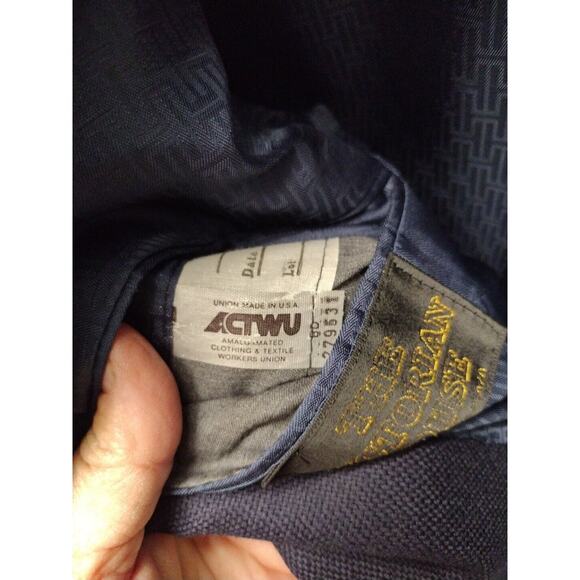 42R Halston Wool Blazer Navy Blue Sport Coat Jacket Two Button - Picture 5 of 10